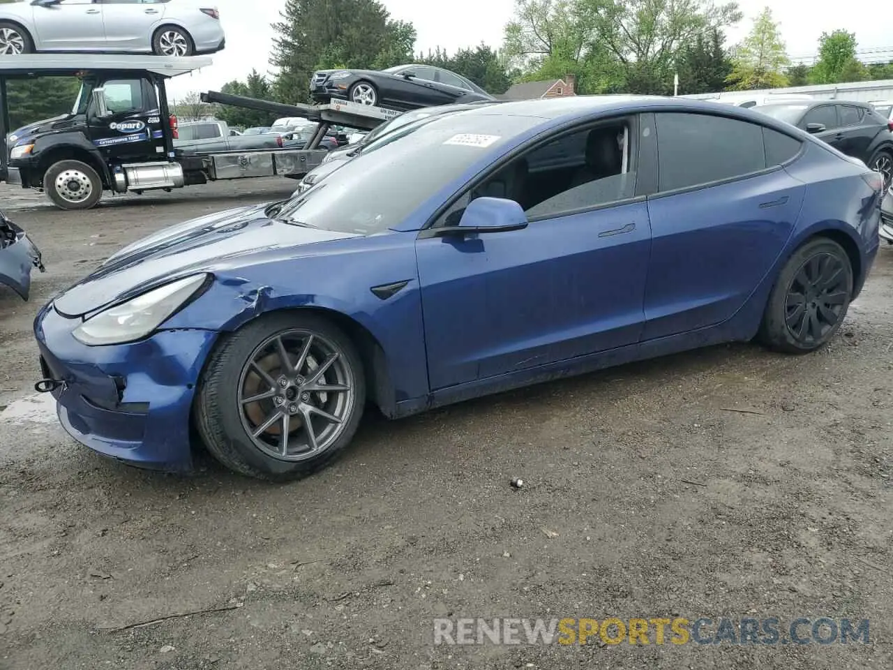 1 Photograph of a damaged car 5YJ3E1EB6MF974491 TESLA MODEL 3 2021