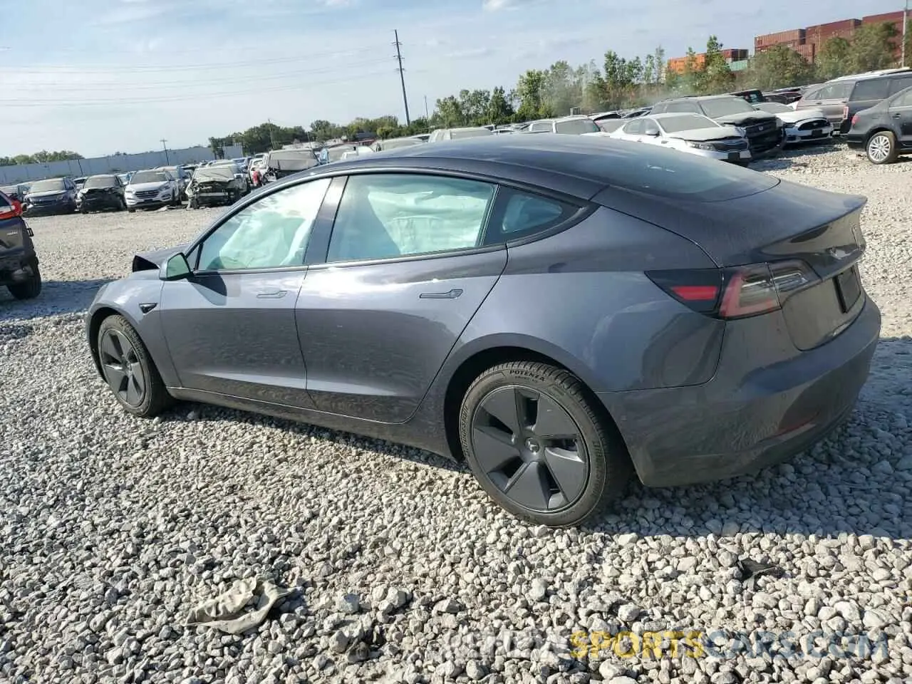 2 Photograph of a damaged car 5YJ3E1EB6MF974846 TESLA MODEL 3 2021