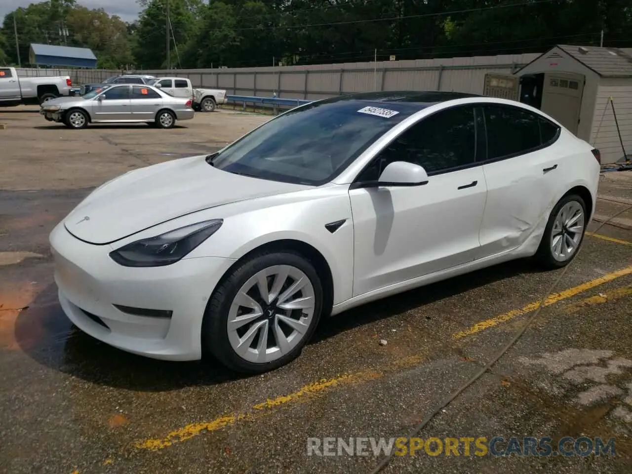 1 Фотография поврежденного автомобиля 5YJ3E1EB7MF055714 TESLA MODEL 3 2021