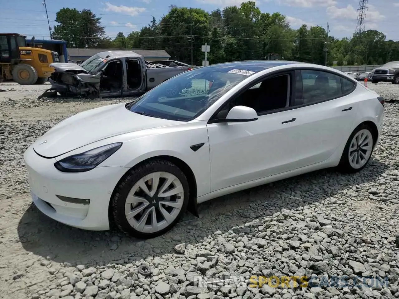 1 Photograph of a damaged car 5YJ3E1EB7MF850472 TESLA MODEL 3 2021