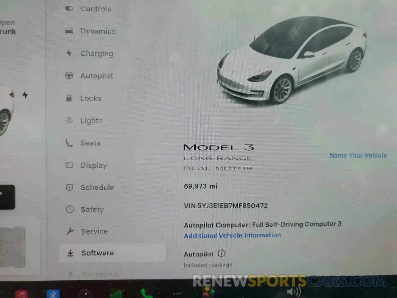 9 Photograph of a damaged car 5YJ3E1EB7MF850472 TESLA MODEL 3 2021