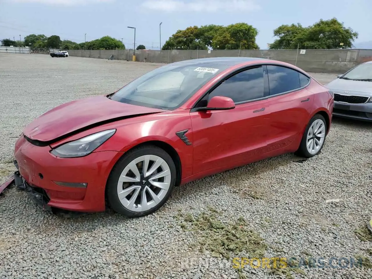 1 Фотография поврежденного автомобиля 5YJ3E1EB7MF879163 TESLA MODEL 3 2021