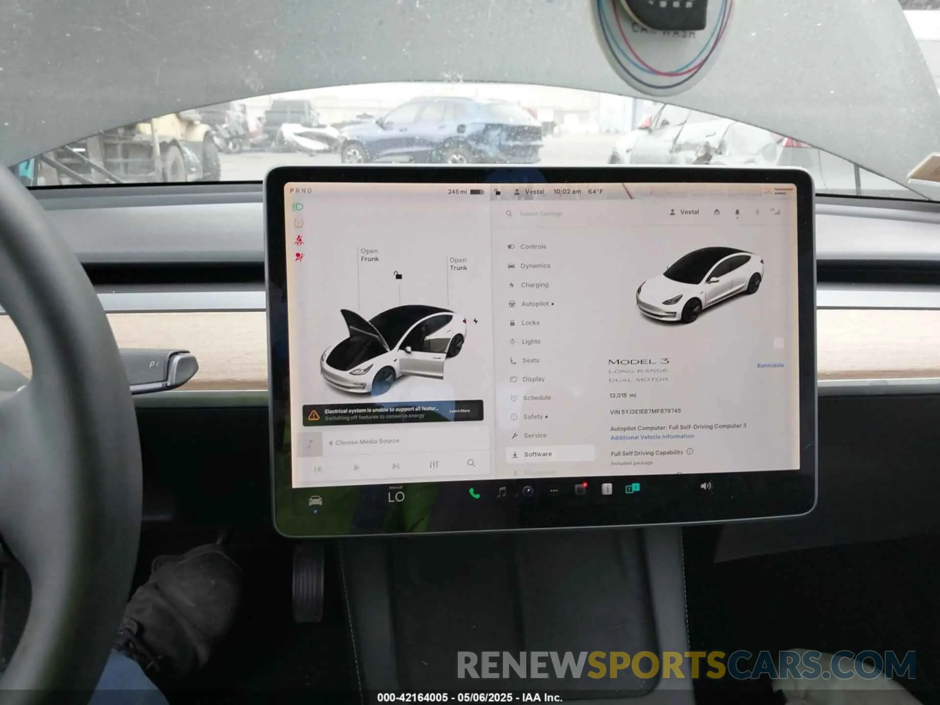 19 Фотография поврежденного автомобиля 5YJ3E1EB7MF879745 TESLA MODEL 3 2021