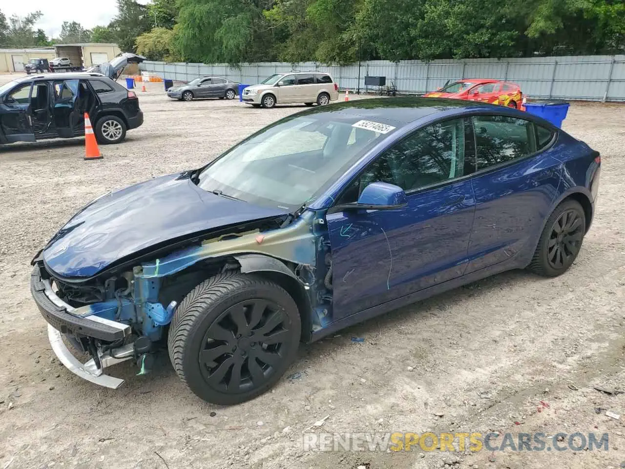 1 Photograph of a damaged car 5YJ3E1EB7MF906605 TESLA MODEL 3 2021