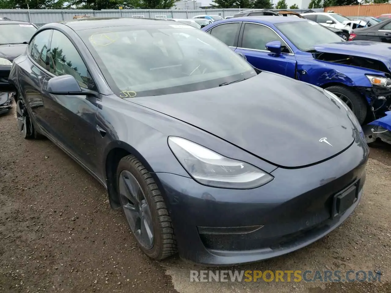 1 Photograph of a damaged car 5YJ3E1EB7MF923601 TESLA MODEL 3 2021