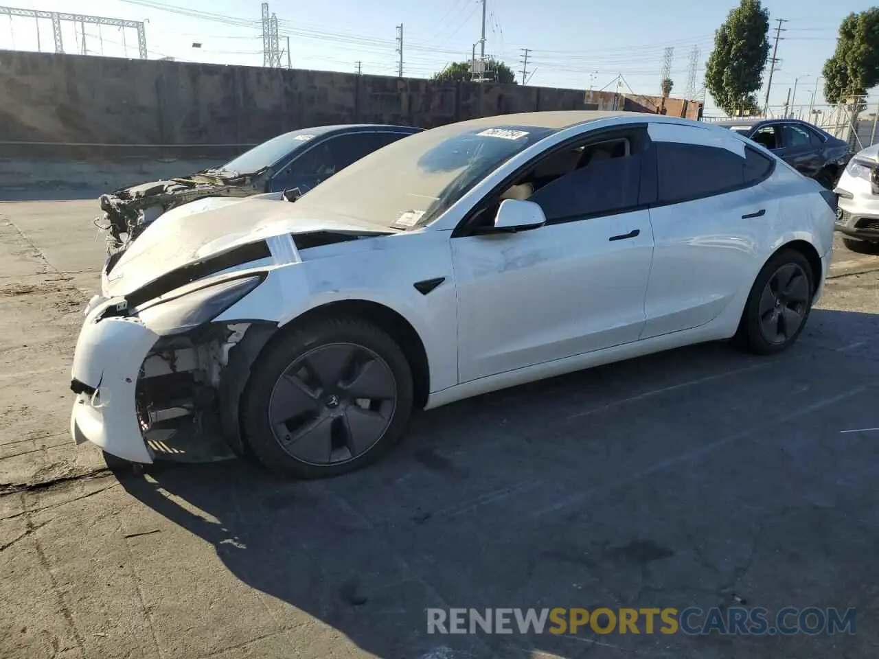 1 Photograph of a damaged car 5YJ3E1EB7MF938082 TESLA MODEL 3 2021