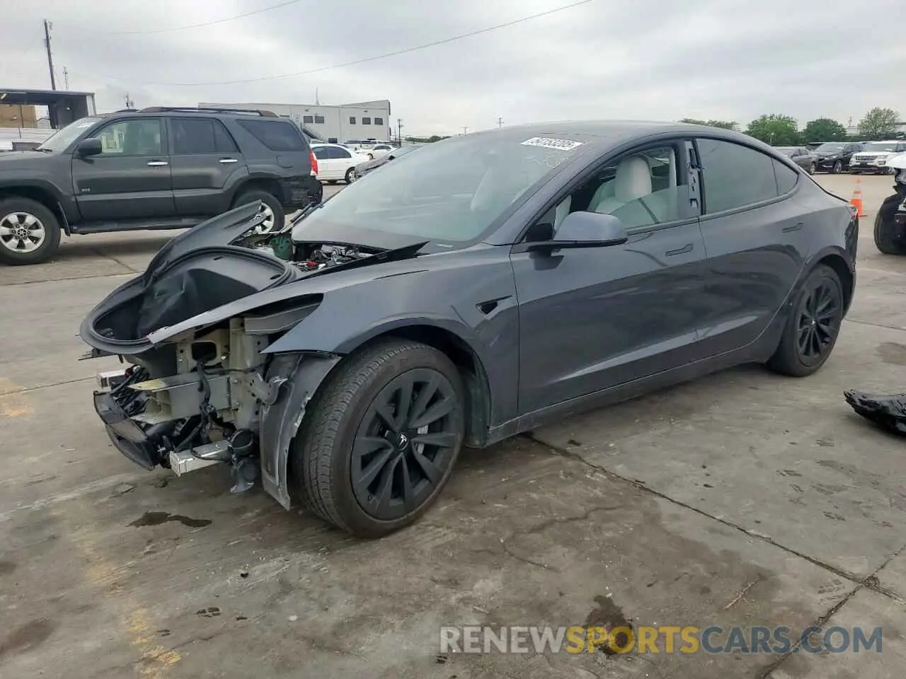 1 Photograph of a damaged car 5YJ3E1EB7MF980705 TESLA MODEL 3 2021