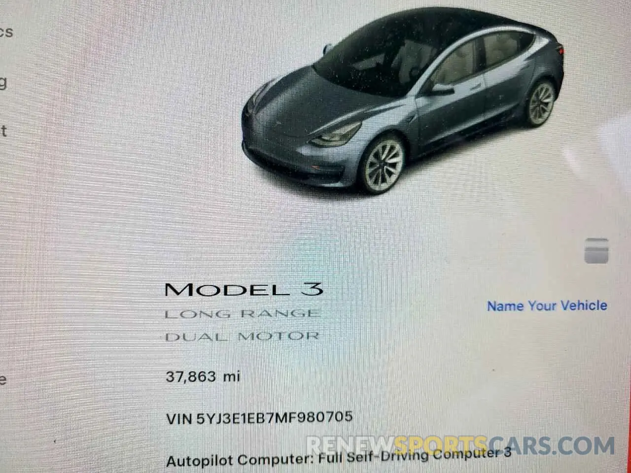 9 Photograph of a damaged car 5YJ3E1EB7MF980705 TESLA MODEL 3 2021