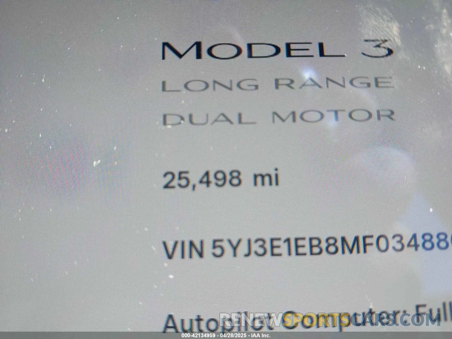 15 Photograph of a damaged car 5YJ3E1EB8MF034886 TESLA MODEL 3 2021