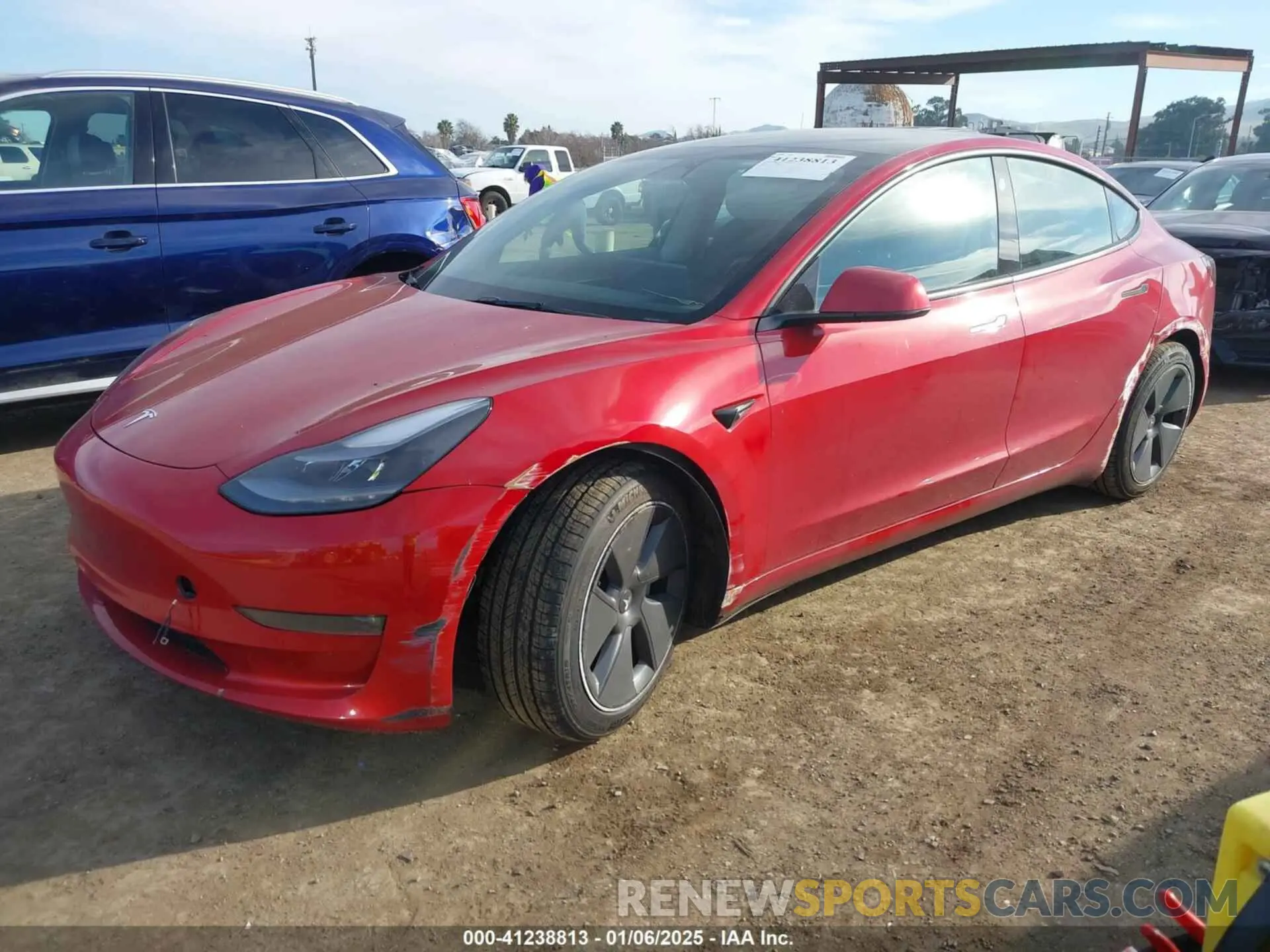2 Photograph of a damaged car 5YJ3E1EB8MF085854 TESLA MODEL 3 2021