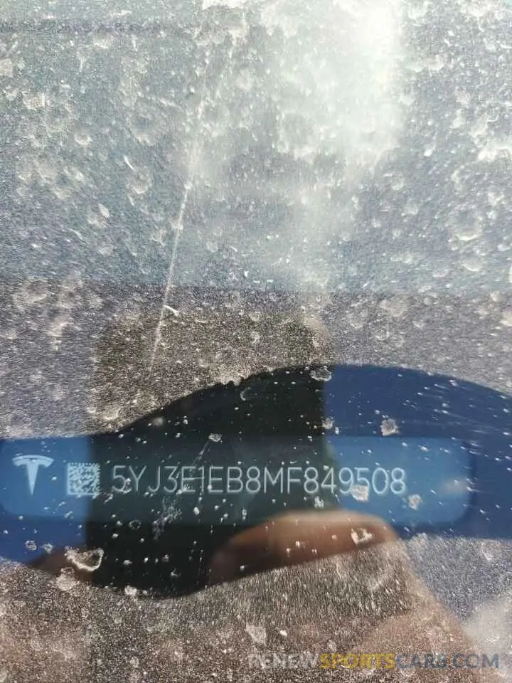 13 Photograph of a damaged car 5YJ3E1EB8MF849508 TESLA MODEL 3 2021