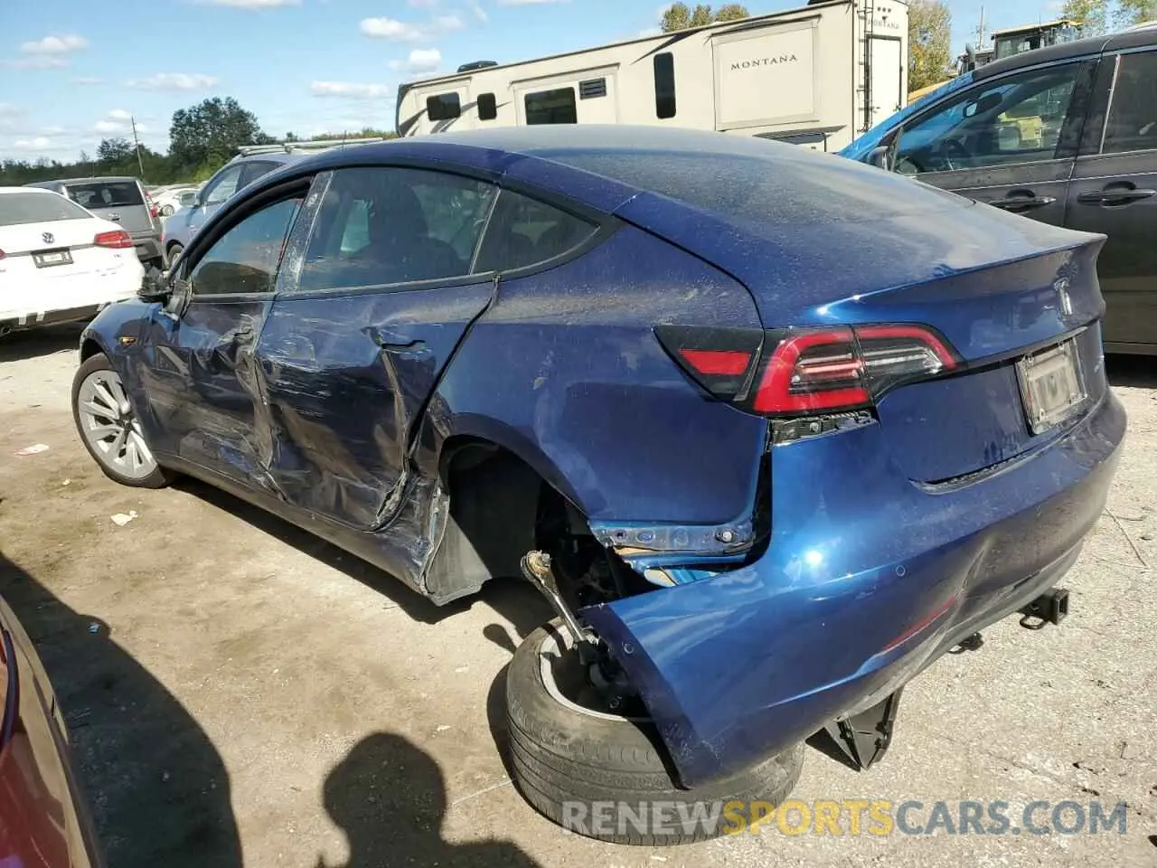 2 Photograph of a damaged car 5YJ3E1EB8MF849508 TESLA MODEL 3 2021