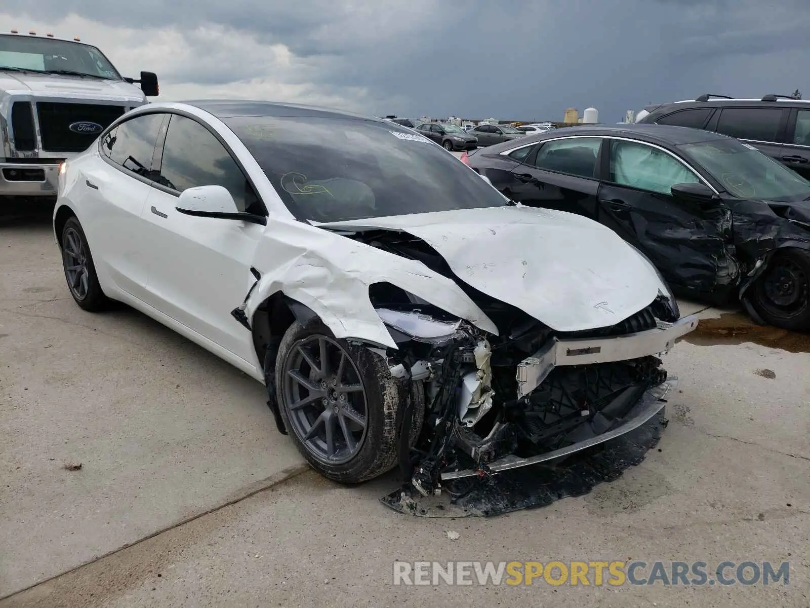1 Photograph of a damaged car 5YJ3E1EB8MF992281 TESLA MODEL 3 2021