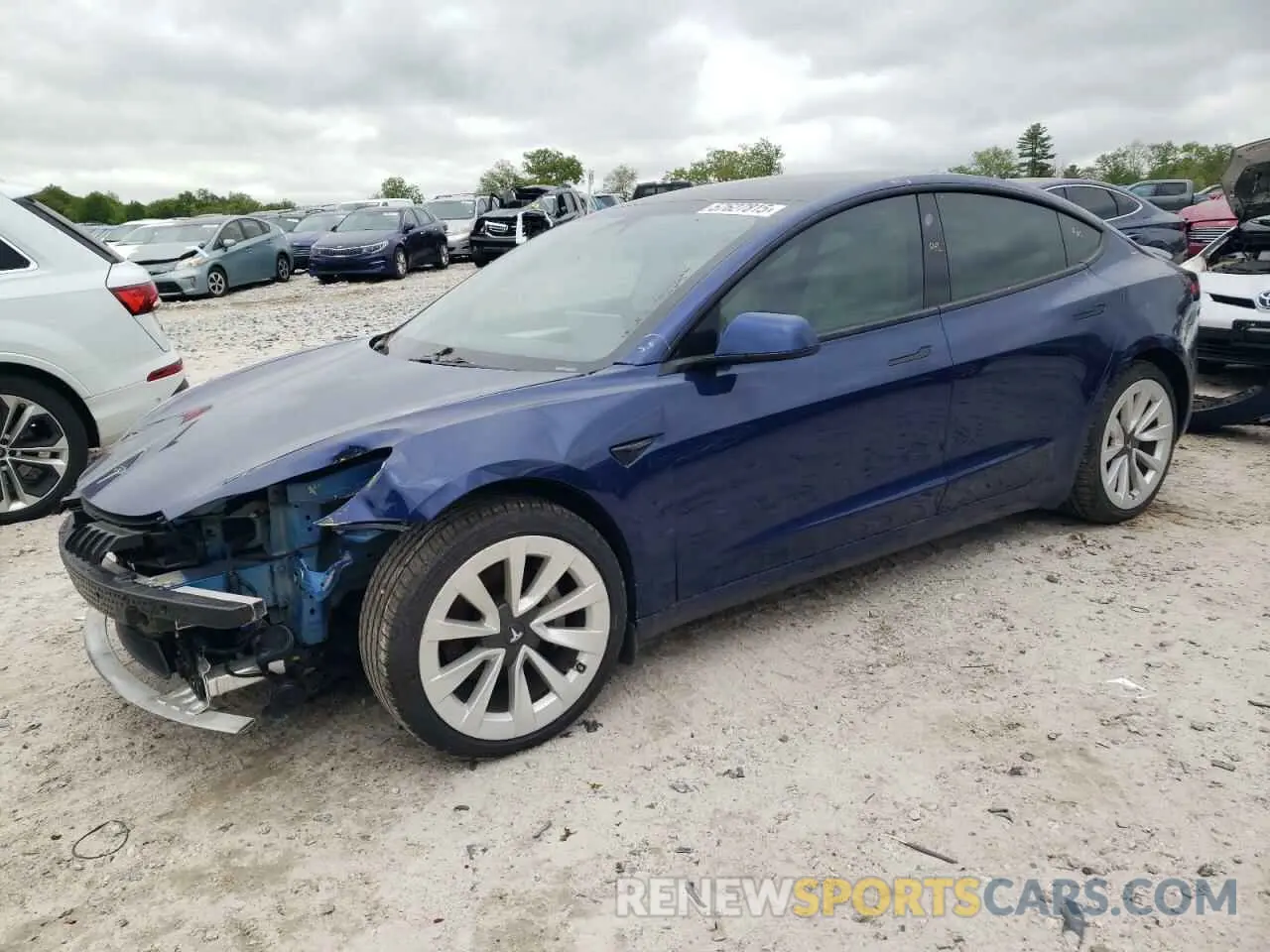 1 Photograph of a damaged car 5YJ3E1EB9MF032550 TESLA MODEL 3 2021