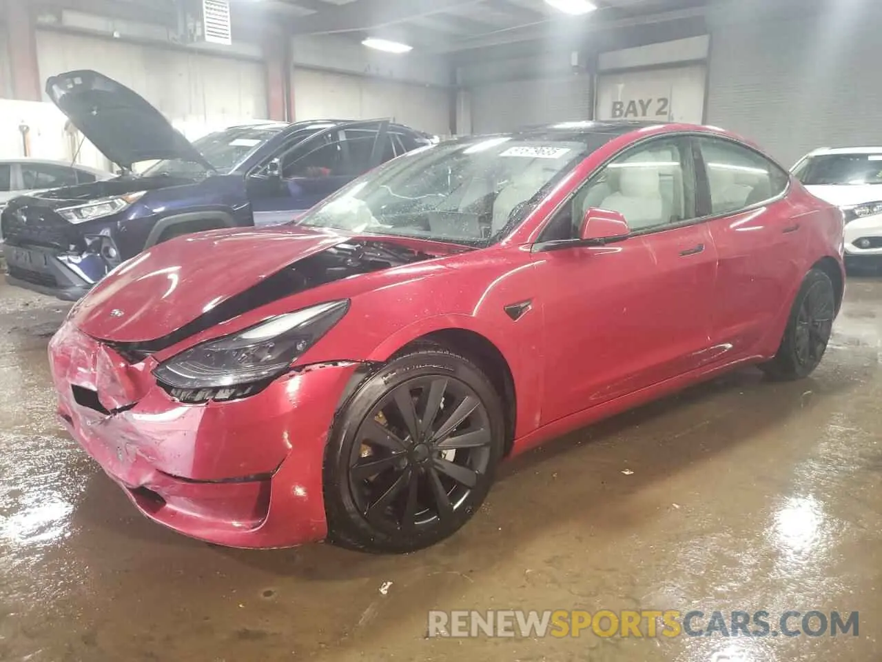 1 Photograph of a damaged car 5YJ3E1EB9MF046321 TESLA MODEL 3 2021