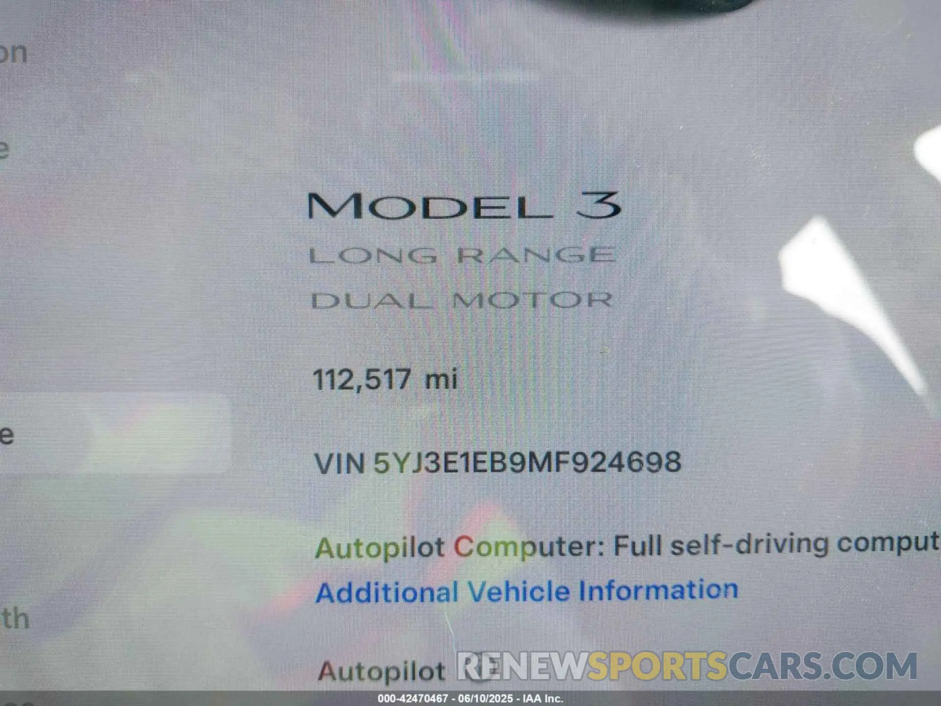 15 Photograph of a damaged car 5YJ3E1EB9MF924698 TESLA MODEL 3 2021