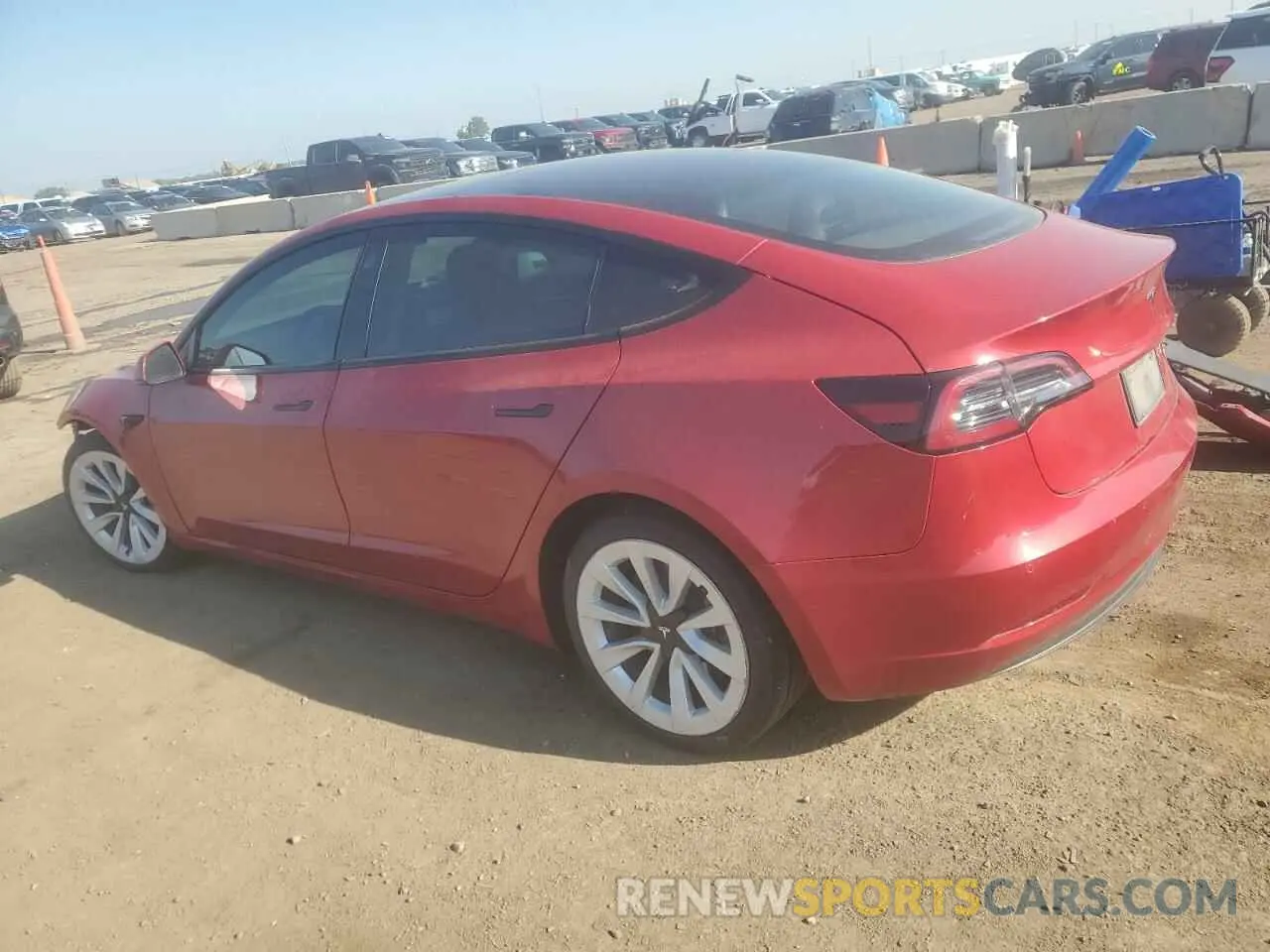 2 Photograph of a damaged car 5YJ3E1EB9MF990054 TESLA MODEL 3 2021