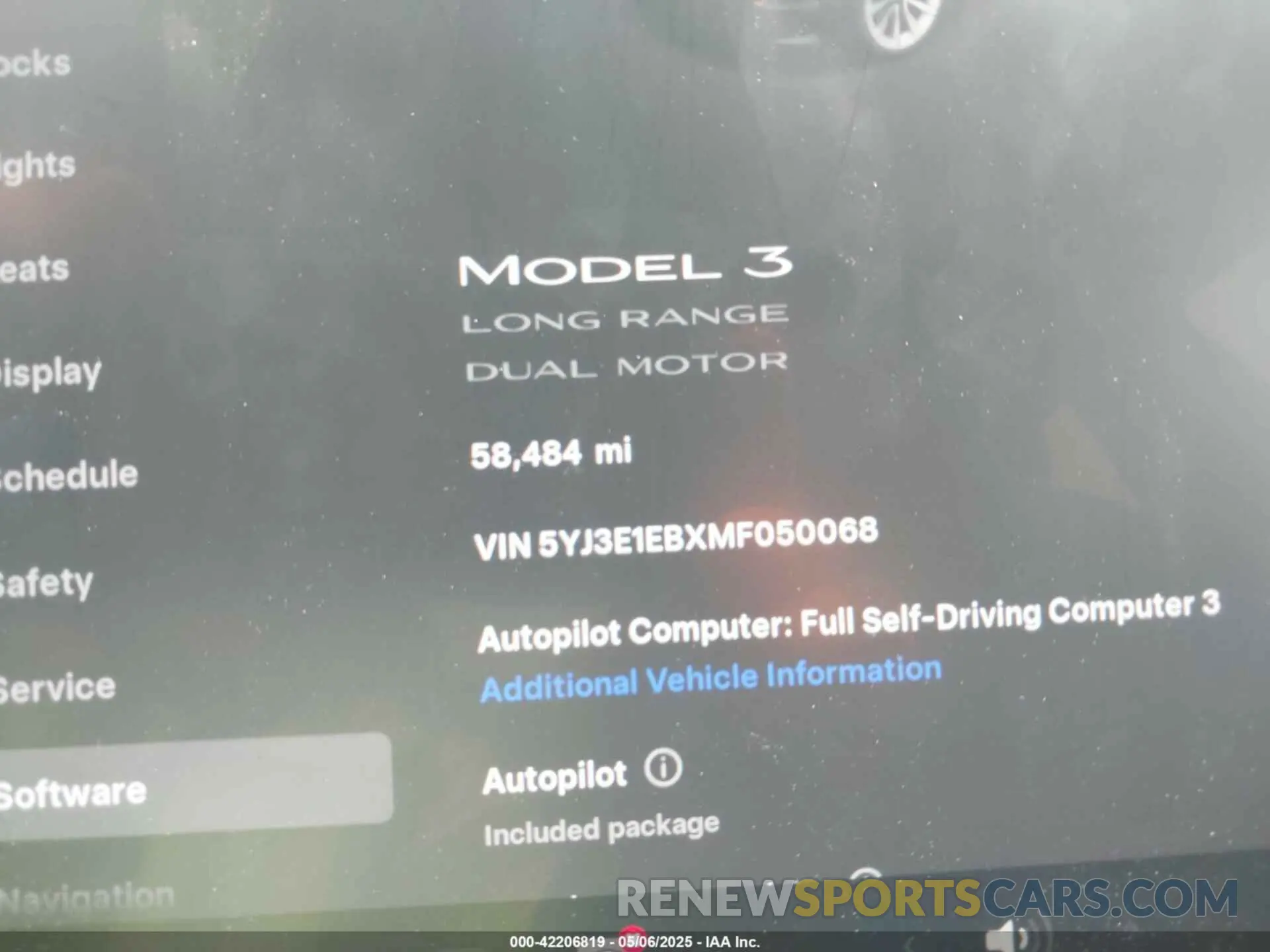 7 Фотография поврежденного автомобиля 5YJ3E1EBXMF050068 TESLA MODEL 3 2021
