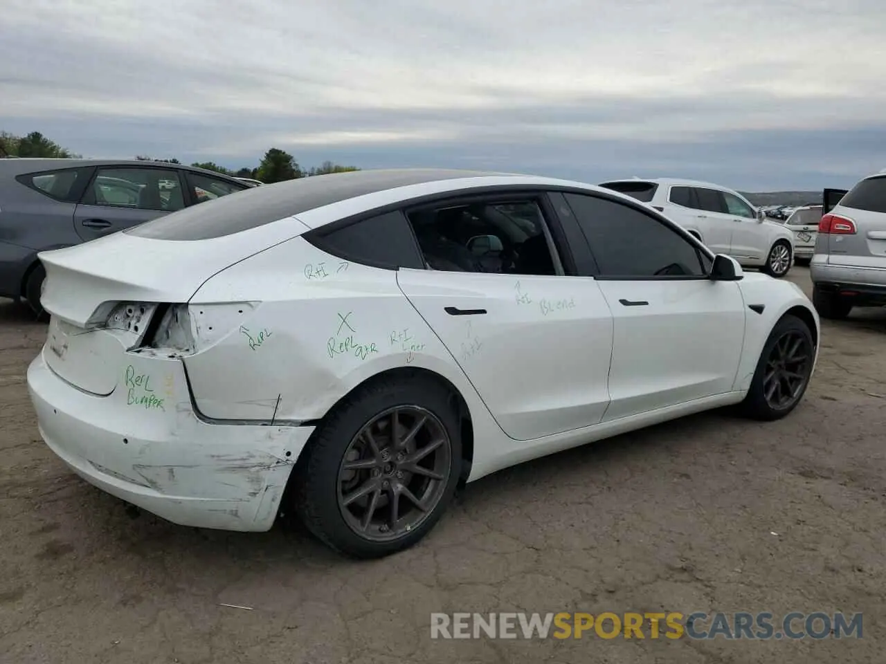 3 Photograph of a damaged car 5YJ3E1EBXMF938965 TESLA MODEL 3 2021