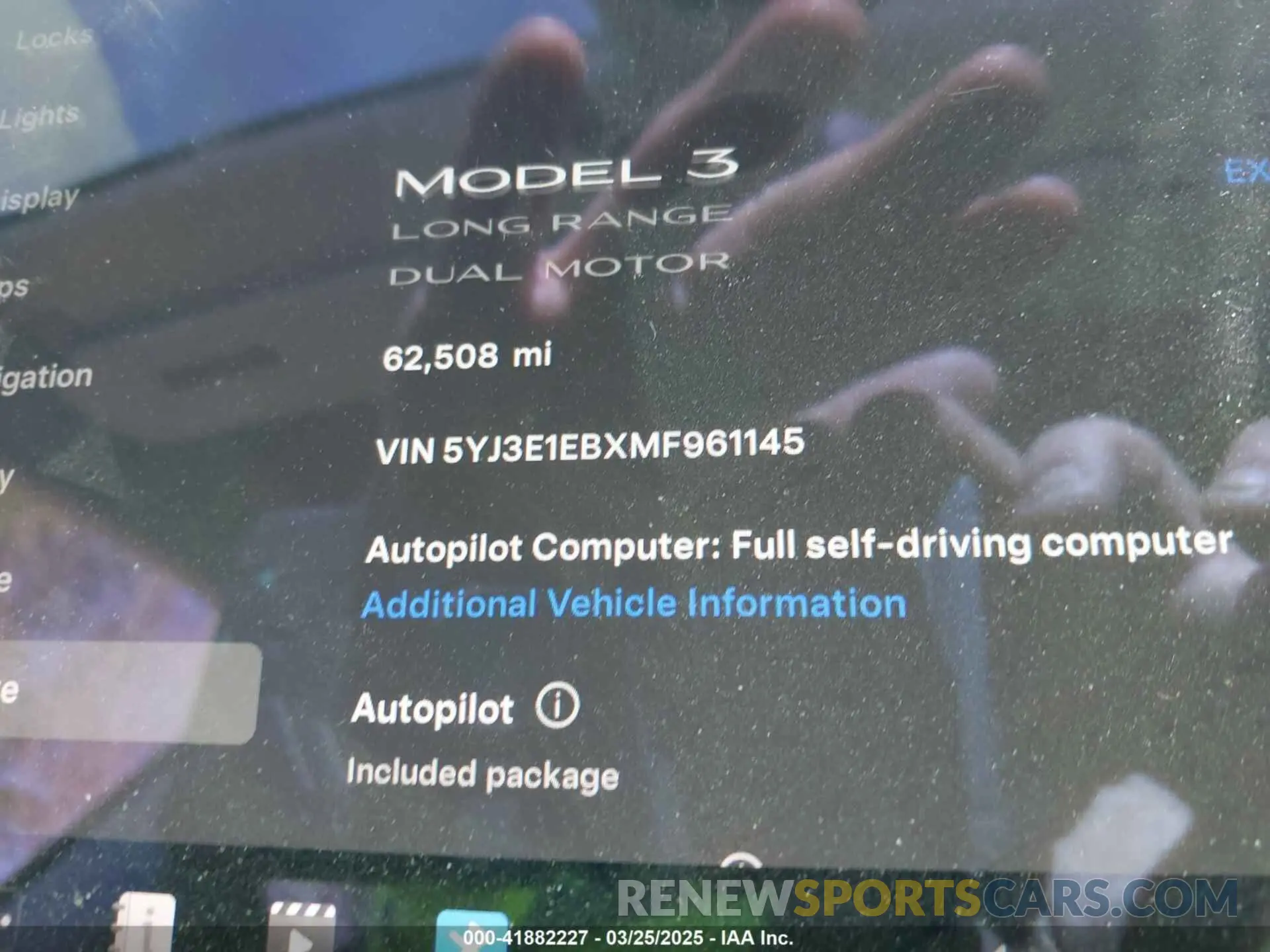 9 Фотография поврежденного автомобиля 5YJ3E1EBXMF961145 TESLA MODEL 3 2021