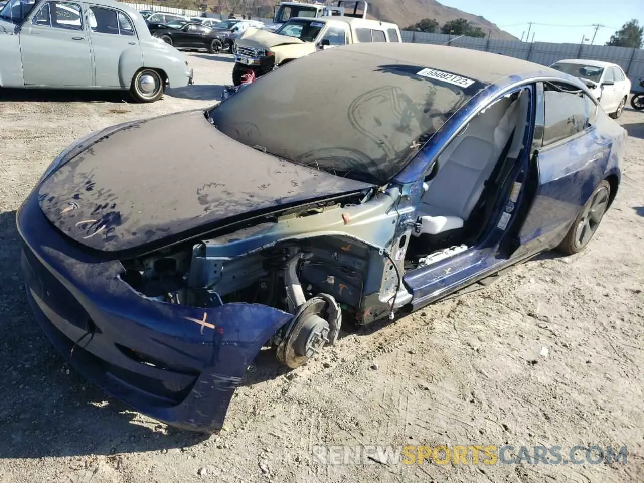 2 Photograph of a damaged car 5YJ3E1EBXMF999815 TESLA MODEL 3 2021