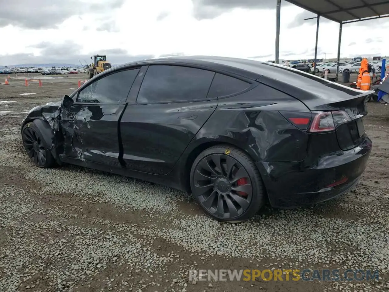 2 Photograph of a damaged car 5YJ3E1EC0MF075439 TESLA MODEL 3 2021