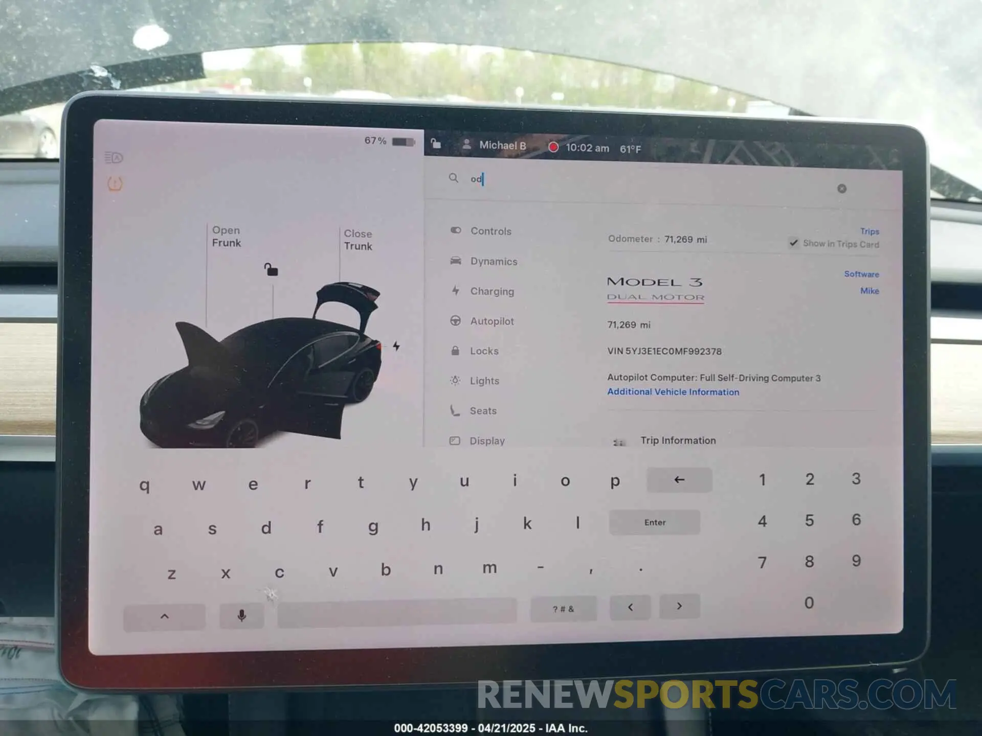 7 Фотография поврежденного автомобиля 5YJ3E1EC0MF992378 TESLA MODEL 3 2021