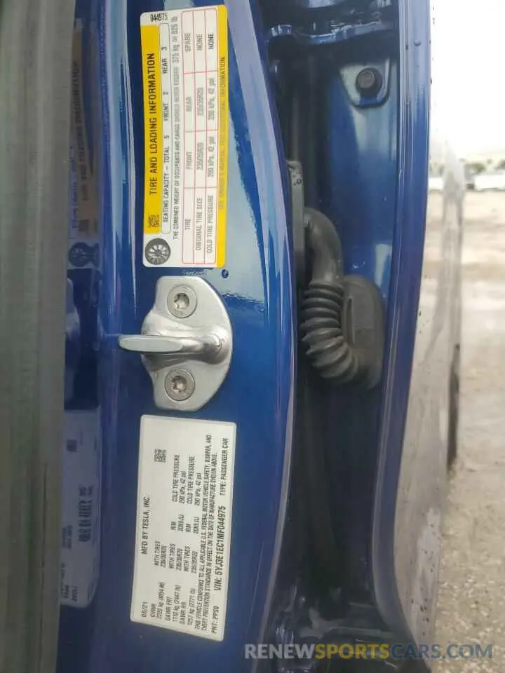 13 Фотография поврежденного автомобиля 5YJ3E1EC1MF044975 TESLA MODEL 3 2021