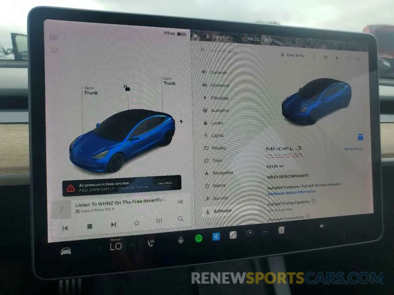 9 Фотография поврежденного автомобиля 5YJ3E1EC1MF044975 TESLA MODEL 3 2021