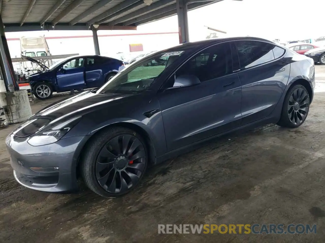 1 Photograph of a damaged car 5YJ3E1EC1MF074350 TESLA MODEL 3 2021