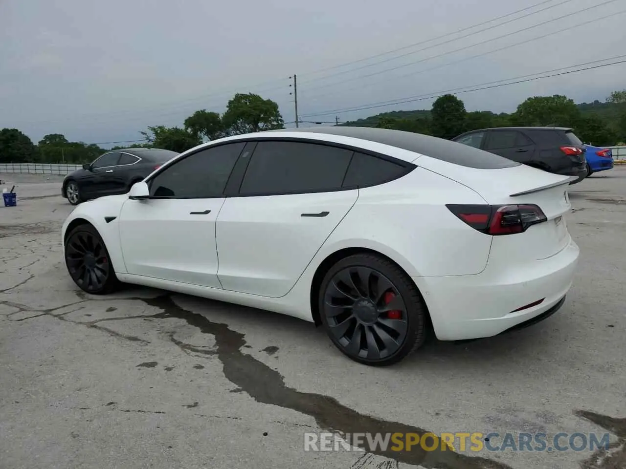 2 Photograph of a damaged car 5YJ3E1EC3MF984923 TESLA MODEL 3 2021