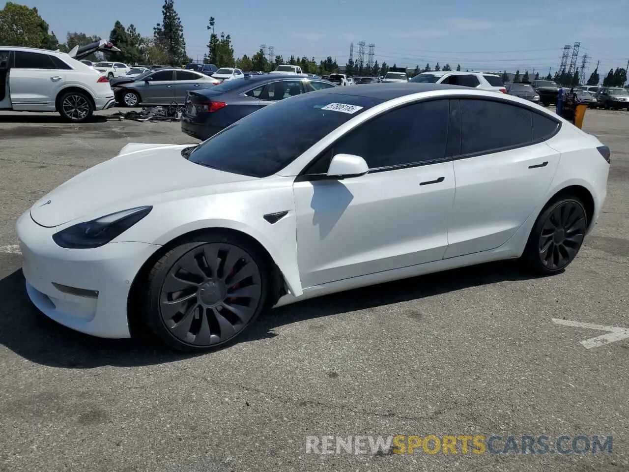 1 Photograph of a damaged car 5YJ3E1EC5MF076277 TESLA MODEL 3 2021