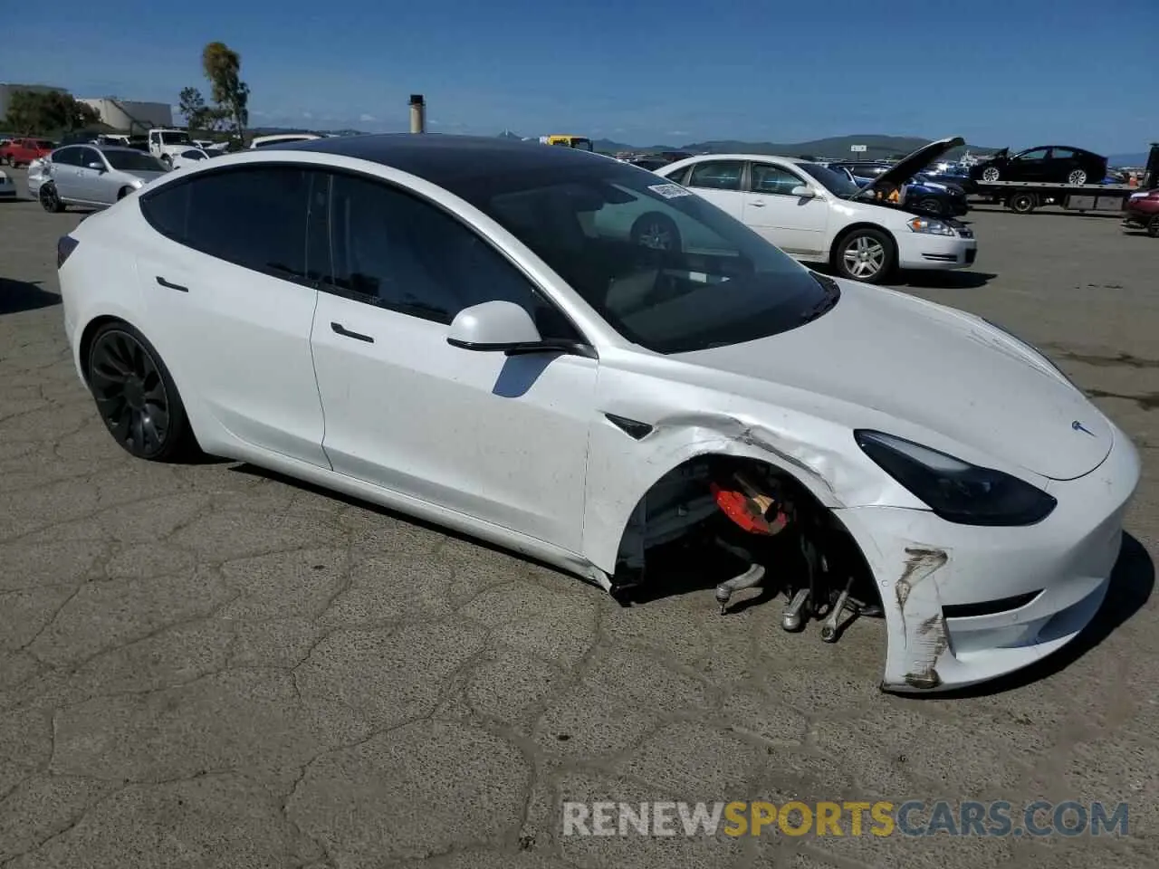 4 Photograph of a damaged car 5YJ3E1EC5MF077493 TESLA MODEL 3 2021