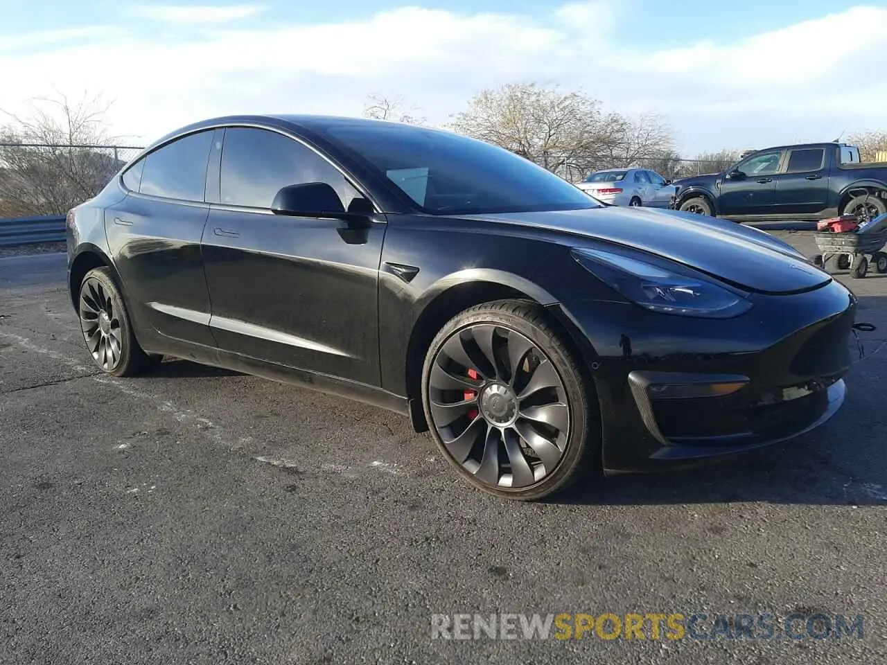 4 Photograph of a damaged car 5YJ3E1EC5MF093659 TESLA MODEL 3 2021