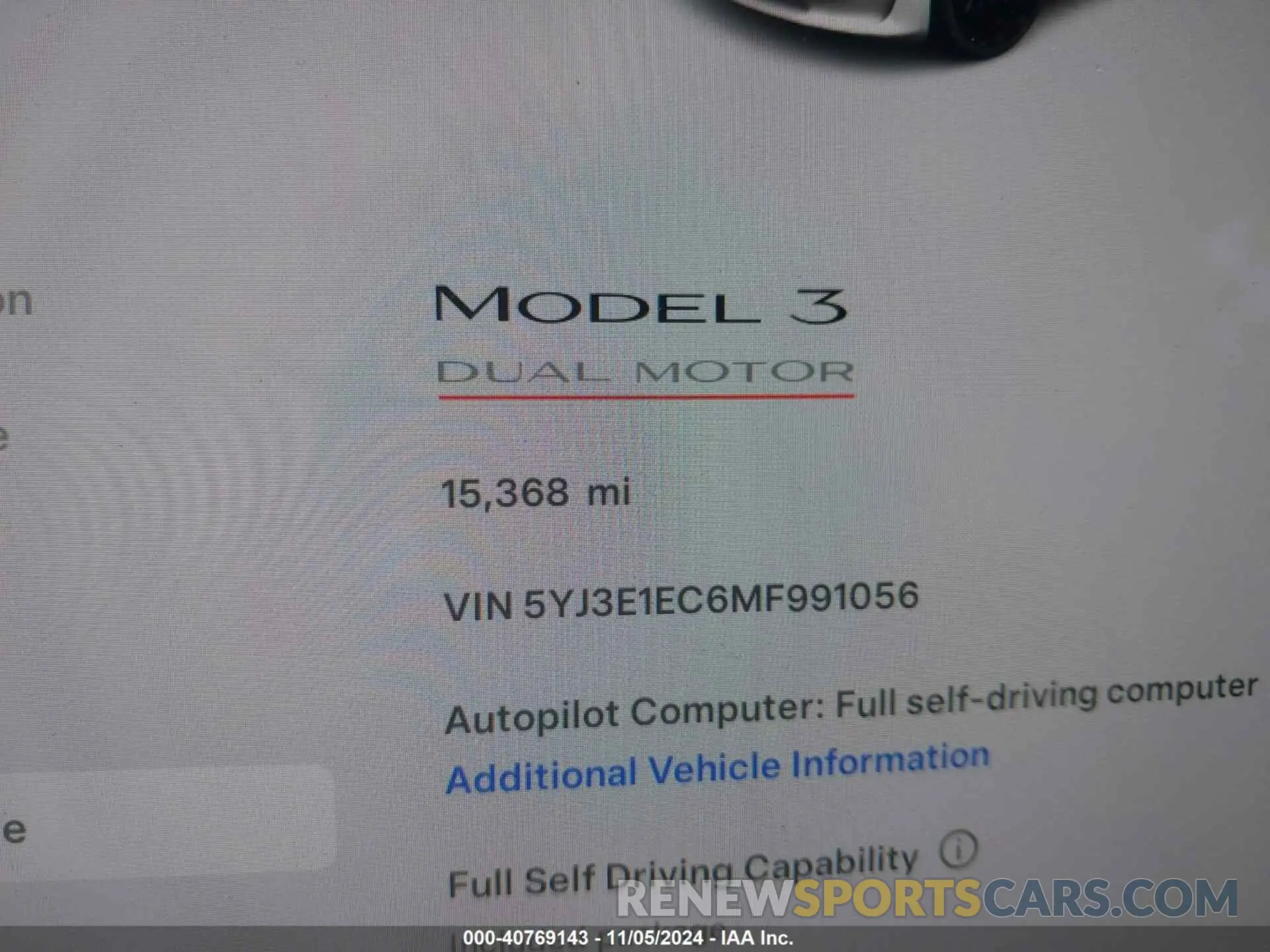 7 Photograph of a damaged car 5YJ3E1EC6MF991056 TESLA MODEL 3 2021