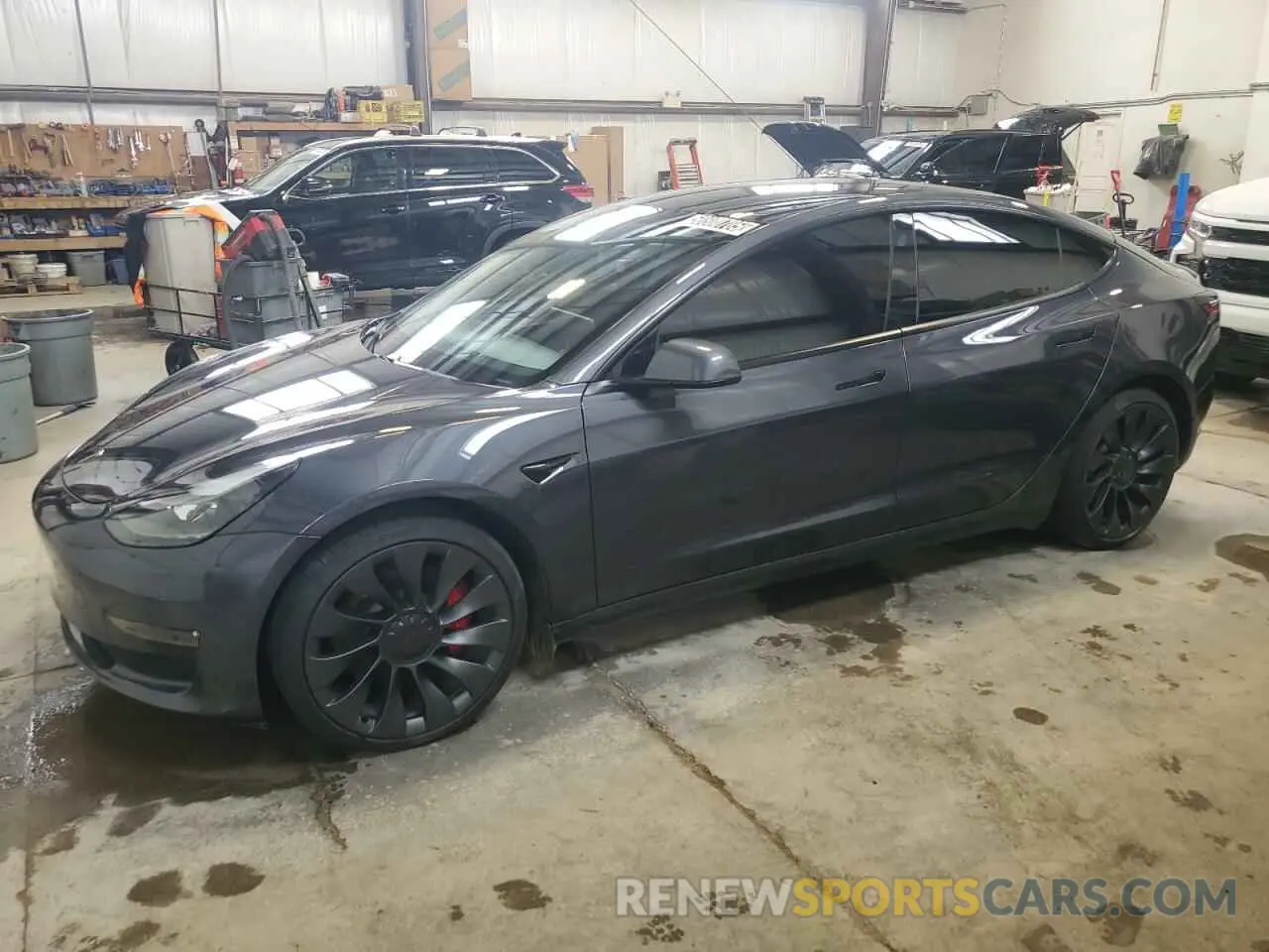 1 Photograph of a damaged car 5YJ3E1EC7MF063403 TESLA MODEL 3 2021