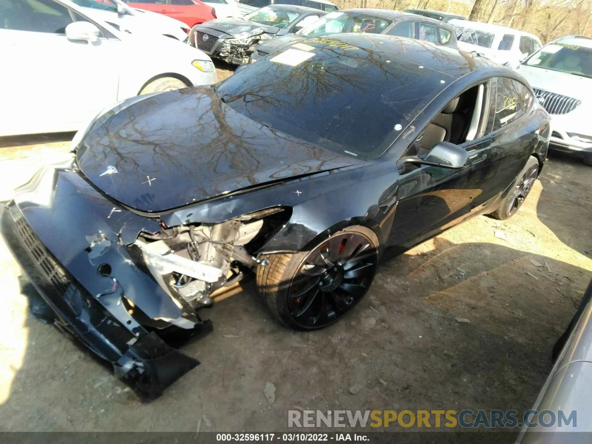 2 Photograph of a damaged car 5YJ3E1EC9MF054427 TESLA MODEL 3 2021