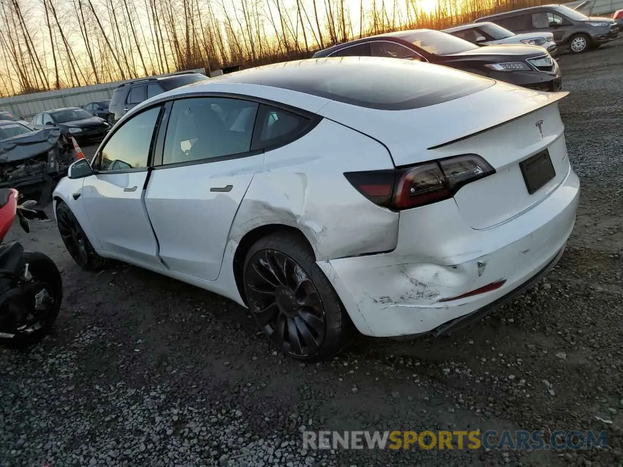 2 Photograph of a damaged car 5YJ3E1EC9MF064794 TESLA MODEL 3 2021