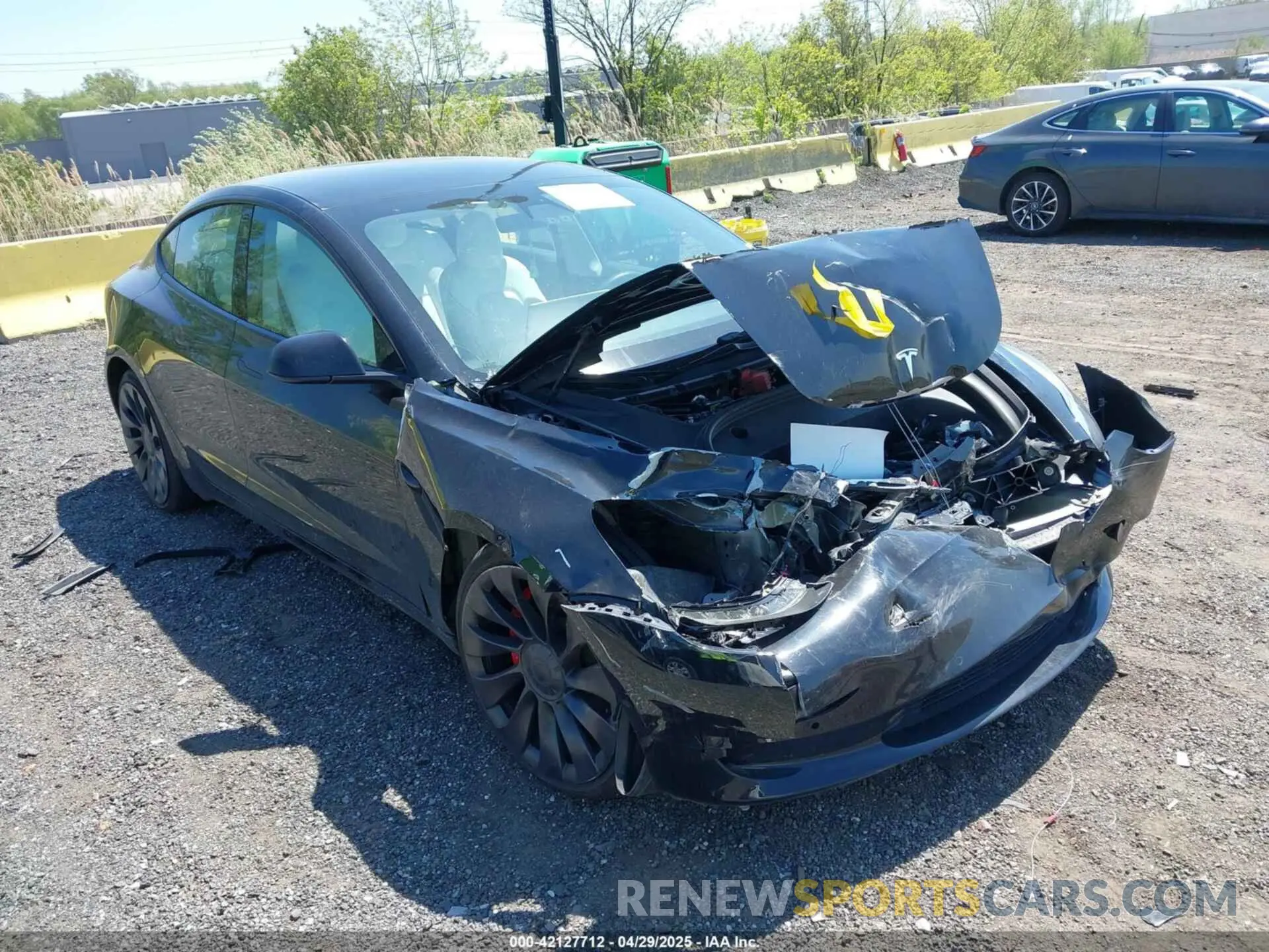 1 Фотография поврежденного автомобиля 5YJ3E1EC9MF091963 TESLA MODEL 3 2021
