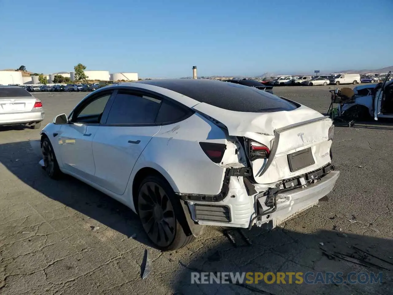 2 Photograph of a damaged car 5YJ3E1EC9MF875334 TESLA MODEL 3 2021