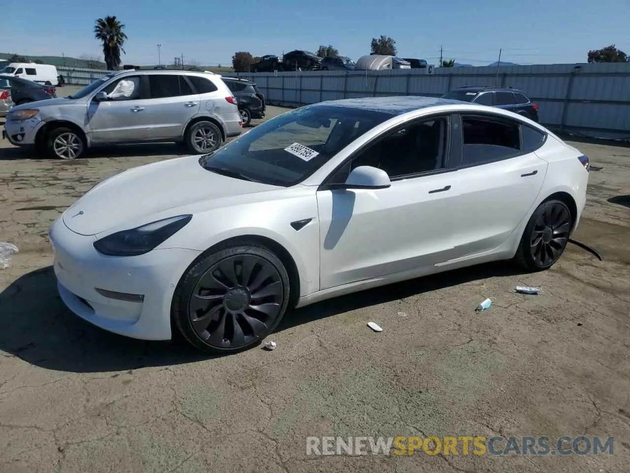 1 Фотография поврежденного автомобиля 5YJ3E1ECXMF091342 TESLA MODEL 3 2021