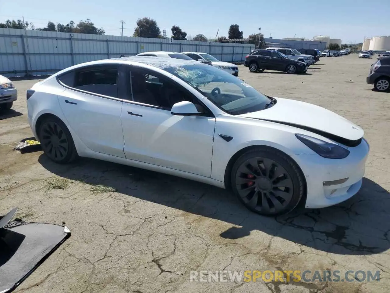 4 Фотография поврежденного автомобиля 5YJ3E1ECXMF091342 TESLA MODEL 3 2021
