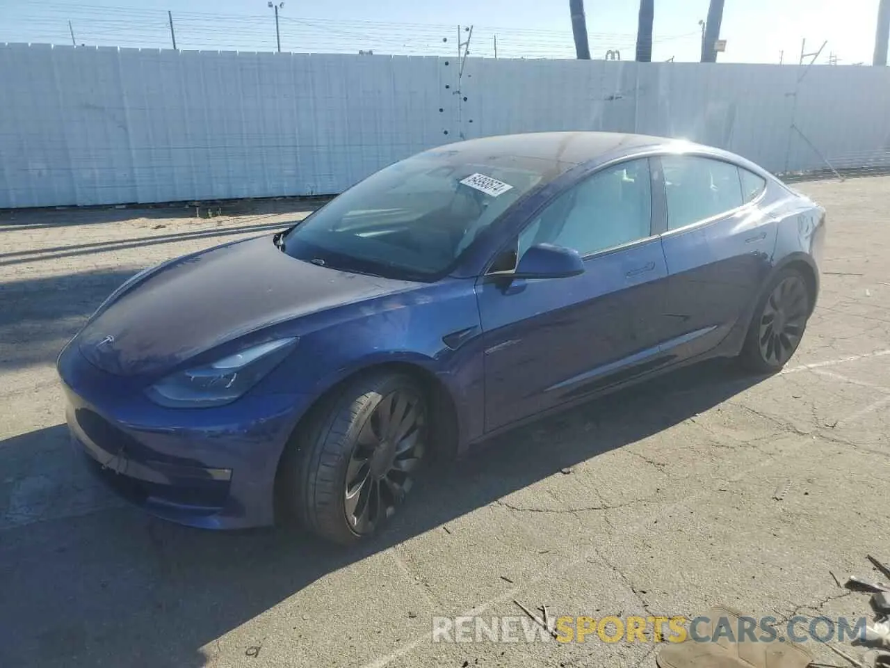 1 Photograph of a damaged car 5YJ3E1ECXMF995613 TESLA MODEL 3 2021