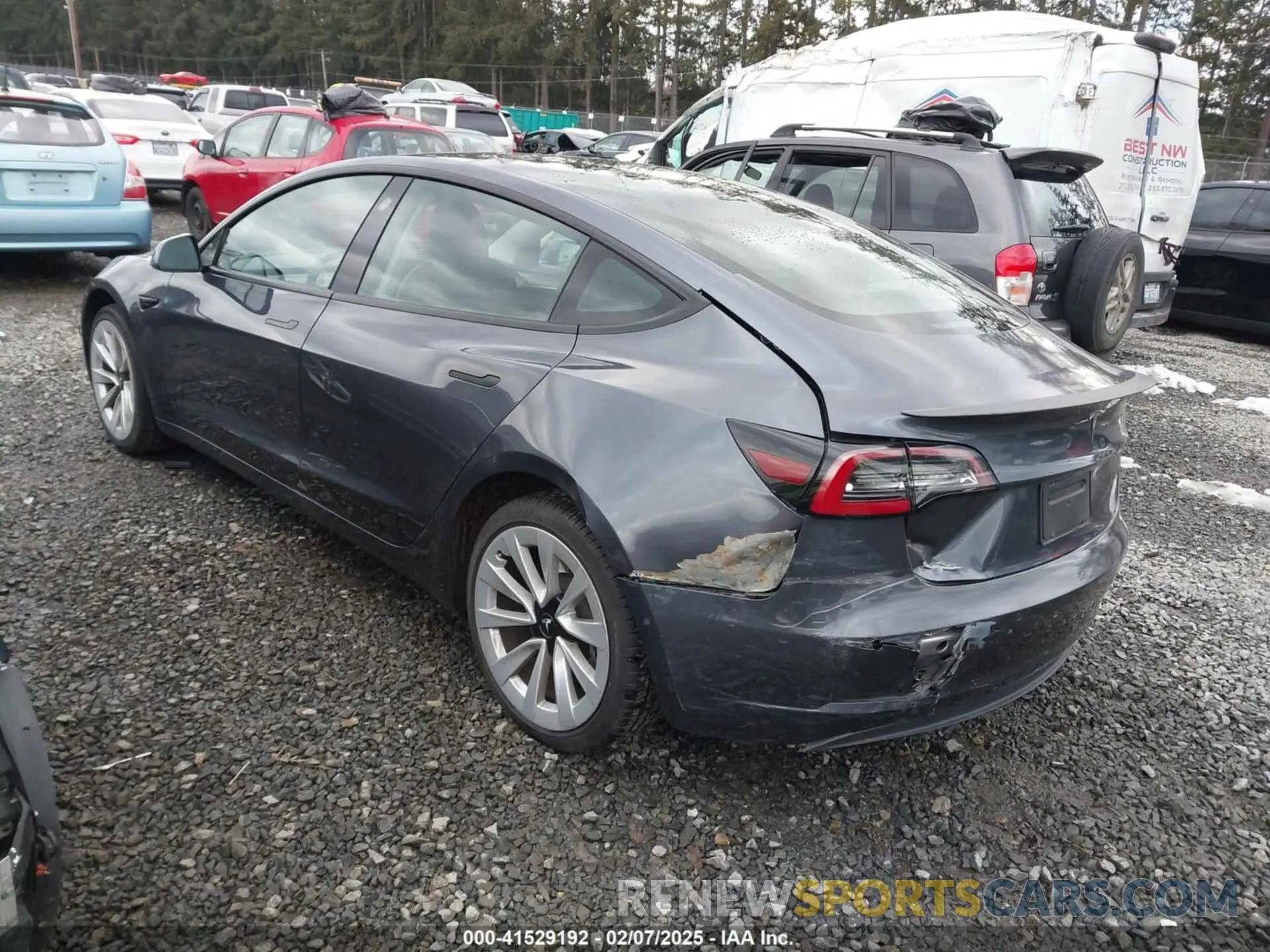 3 Photograph of a damaged car 5YJ3E1EA0NF145117 TESLA MODEL 3 2022