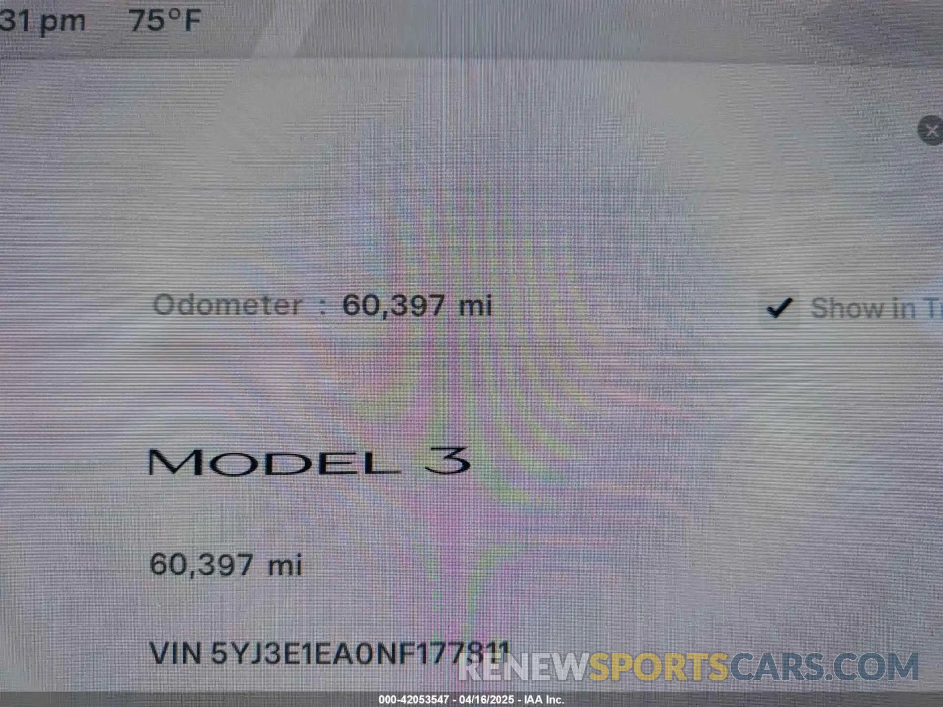 16 Photograph of a damaged car 5YJ3E1EA0NF177811 TESLA MODEL 3 2022