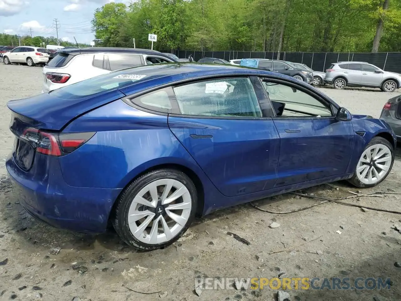 3 Photograph of a damaged car 5YJ3E1EA0NF184984 TESLA MODEL 3 2022