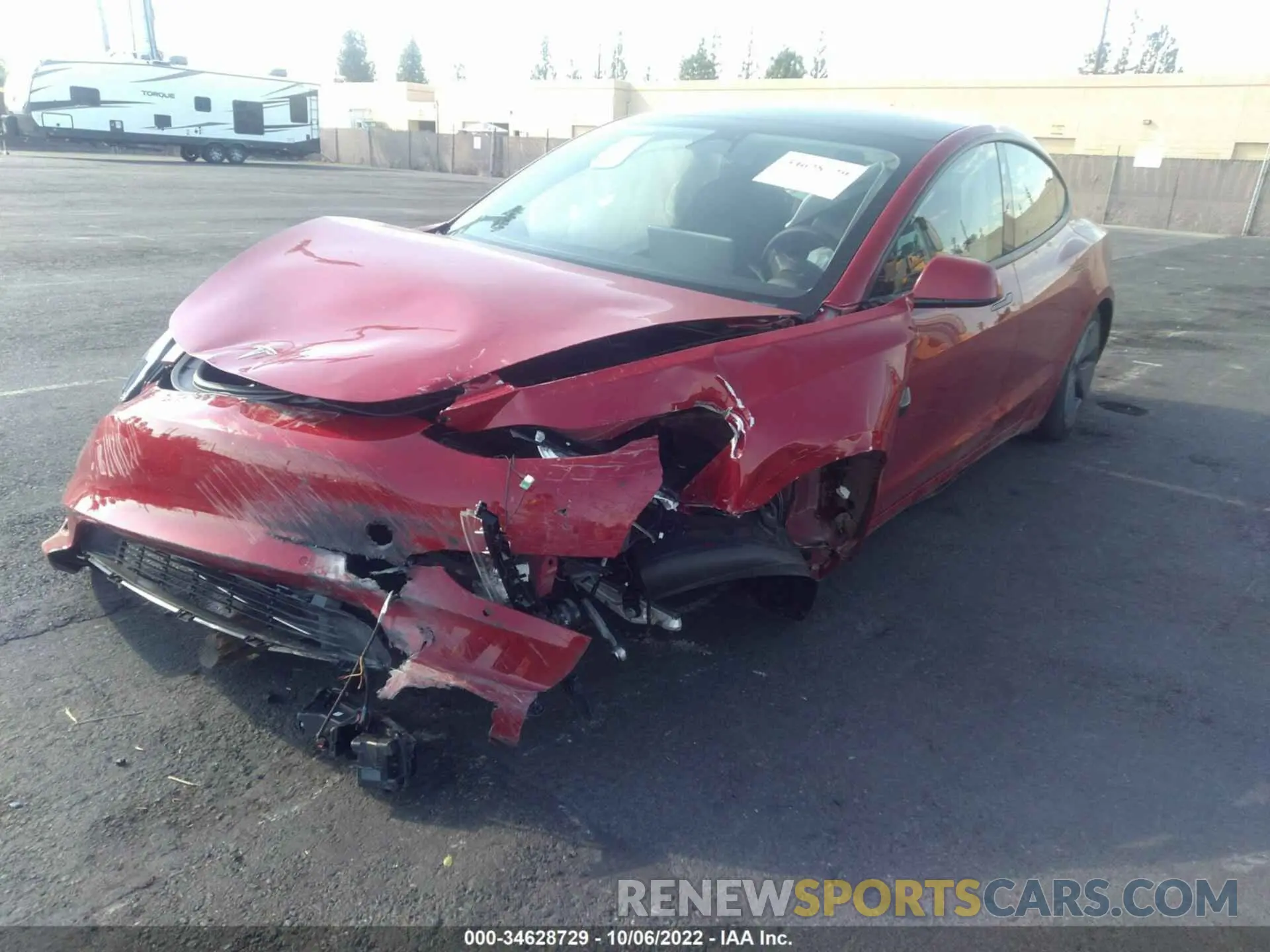 2 Photograph of a damaged car 5YJ3E1EA0NF316383 TESLA MODEL 3 2022