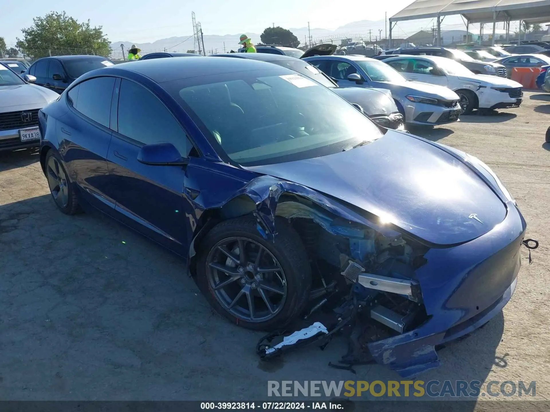 1 Photograph of a damaged car 5YJ3E1EA0NF338643 TESLA MODEL 3 2022