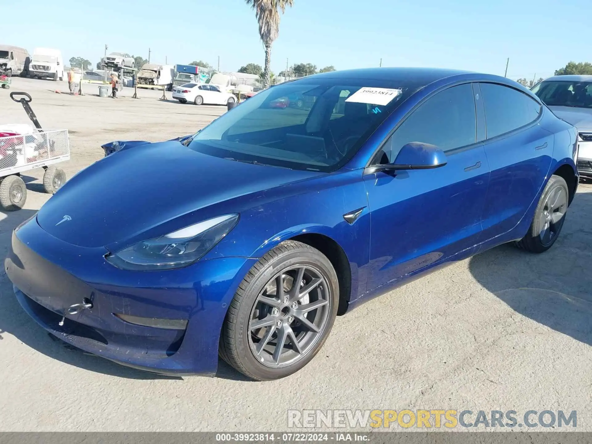 2 Photograph of a damaged car 5YJ3E1EA0NF338643 TESLA MODEL 3 2022