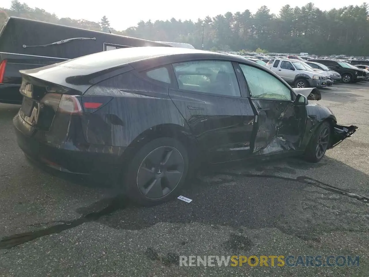 3 Photograph of a damaged car 5YJ3E1EA0NF370556 TESLA MODEL 3 2022